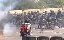 Venezuela, seven military officers were injured after an explosion. Picture: screengrab/CNN