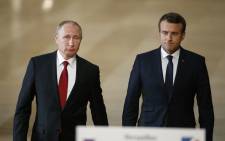 FILE: Macron spoke to Putin on Sunday for one hour and 45 minutes, the fourth time they had spoken since the Russian invasion of Ukraine on February 24. Picture: AFP.