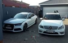 Two of the hijacked vehicles recovered by police. Picture: @SAPoliceService/Twitter