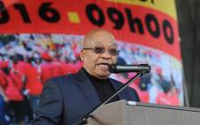President Jacob Zuma addressing the National May Day rally held at Moretele Park in Mamelodi, Pretoria on 1 May 2016. Picture: GCIS.