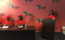 EFF Student Command hosting a media briefing on Fees Must Fall. Picture: Masa Kekana/EWN.