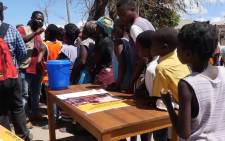 Children receive cholera vaccinations in northern Mozambique after cyclones Kenneth and Idai. Picture: Unicef