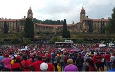 The Union Buildings on 12 April 2017 where leaders and members from different political parties called for the resignation of President Jacob Zuma. Picture: Louise McAuliffe/EWN.