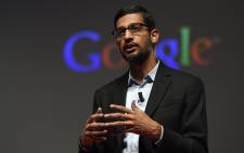 Google’s Senior Vice President Sundar Pichai giving a keynote address during the opening day of the 2015 Mobile World Congress (MWC) in Barcelona, Spain. Google unveiled a new corporate structure 10 August, 2015. Picture: AFP