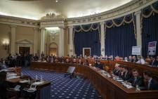 An overall view of the House Judiciary Committee committee markup hearing on the articles of impeachment against US President Donald Trump in the Longworth House Office Building on Capitol Hill 11 December 2019 in Washington, DC. Picture: AFP