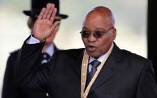 FILE: South Africa's newly elected President Jacob Zuma takes an oath during his inauguration at the Union Buildings in Pretoria on 9 May 2009. Picture: AFP.