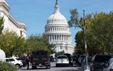US Capitol Police respond to a report of an explosive device in a pickup truck near the Library of Congress on Capitol Hill on August 19, 2021 in Washington, DC. The area around the building has been evacuated. Picture: Win Mcnamee / Getty Images North America / Getty Images via AFP