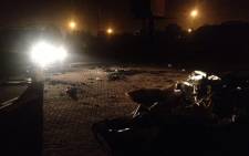 Three voting stations were torched in Bekkersdal overnight during protests that erupted. Picture: Govan Whittles/EWN.