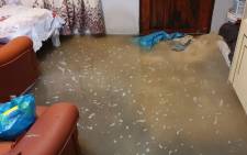 A Manenberg home was flooded after heavy rain in Cape Town. Homes in other areas on the Cape Flats were also flooded. Picture: Supplied.