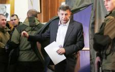FILE:Alexander Zakharchenko, current Prime Minister of the self-proclaimed Donetsk People's Republic leaves a voting booth during the elections in the self-proclaimed Donetsk People's Republic in Ukraine on 2 November 2014. Picture: EPA.
