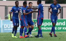 SuperSport United players celebrate a goal. Picture: @SuperSportFC/Twitter
