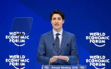 FILE: Canadian Prime Minister Justin Trudeau delivers a speech during the World Economic Forum (WEF) 2018 annual meeting, on 23 January 2018 in Davos, eastern Switzerland. Picture: AFP