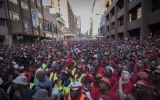 Saftu workers protest in the Johannesburg CBD on 25 April 2018. Picture: Sethembiso Zulu/EWN