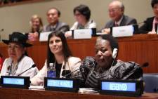 FILE: Image of Getrude Mongella at UN Women conference in 2015. Picture: Twitter/@UN_Women
