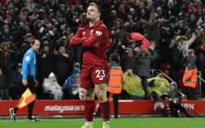 Liverpool's Swiss midfielder Xherdan Shaqiri celebrates after scoring their second goal during the English Premier League football match between Liverpool and Manchester United at Anfield in Liverpool, north-west England on 16 December 2018. Picture: AFP.