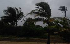 Strong winds and rain is seen in and around Inhambane, Mozambique as Cyclone Dineo move through the area. Picture: Supplied.