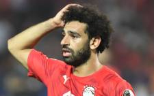 Egypt forward Mohamed Salah reacts during the 2019 Africa Cup of Nations (CAN) round of 16 football match against South Africa at the Cairo International Stadium in the Egyptian Capital on 6 July 2019. Picture: AFP
