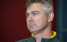 Springbok coach Heyneke Meyer addresses the media after a training session at Cape Town Stadium on 1 June 2015. Picture: Aletta Gardner/EWN.