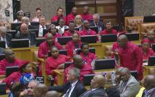 EFF MPs disrupt President Jacob Zuma's State of the Nation Address on 9 February 2017. Picture: YouTube screengrab.