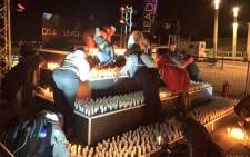 2,067 candles were ready to be lit for the xenophobia vigil at Constitution Hill on Tuesday evening. Picture: Emily Corke/EWN.