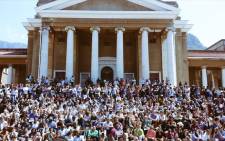 UCT students protest against the presence of the Cecil Rhodes Statue on 13 March 2015. Picture: Joshua Nott via Twitter
