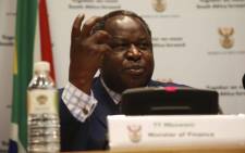 FILE: Finance Minister Tito Mboweni addressing the media prior to his annual Budget speech on 20 February 2018 in Cape Town. Picture: EWN
