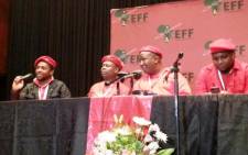 EFF leaders during a media briefing on 14 December 2014. Picture: Twitter via @EconFreedomZa.