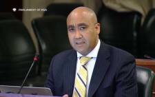 A screengrab of National Director of Public Prosecutions Shaun Abrahams addressing MPs about the Estina Dairy Farm probe. Picture: YouTube.