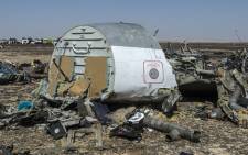 Debris of the A321 Russian airliner lie on the ground a day after the plane crashed in Wadi al-Zolomat, a mountainous area in Egypt’s Sinai Peninsula, on 1 November, 2015. Picture: AFP. 
