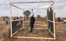 Ennerdale residents illegally erecting shacks on a piece of land. Picture: Mia Lindeque/EWN