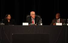 FILE: Retired Judge Ian Farlam and commissioners at the Farlam Commission of Inquiry into the Marikana shooting on 3 October 2012. Picture: Taurai Maduna.