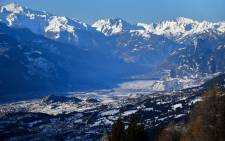 General view of the Swiss Alps from Crans-Montana above the Rhone valley in the Swiss canton of Valais, location of Sion. Picture: AFP