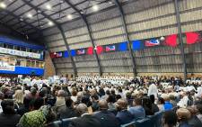 Hundreds of mourners packed the Wynberg Military Indoor Sport Complex on 27 September 2023 to pay tribute to the three mariners who lost their lives off the coast of Kommetjie last week. Picture: @SANDF_ZA/X