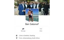 A screengrab of Ben Sasonof’s Facebook profile.