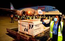 The first batch of the Johnson & Johnson COVID-19 vaccine arrived at OR Tambo International Airport in Johannesburg on 16 February 2021. Picture: @GovernmentZA/Twitter