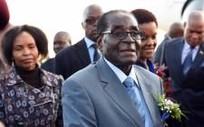 Zimbabwe President Robert Mugabe and Grace Mugabe arrive at Waterkloof AirForce Base on a state visit to South Africa on 7 April 2015. Picture: GCIS.