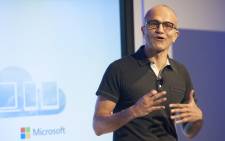 Satya Nadella, CEO of Microsoft, speaks at a media event in San Francisco, California on 27 March, 2014. Picture: AFP.