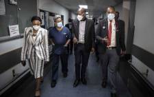 Health Minister Zweli Mkhize visited Steve Biko Hospital on 19 January 2021, as part of an oversight tour of Gauteng's healthcare facilities. Picture: Boikhutso Ntsoko/Eyewitness News