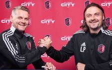 Bradley Carnell (left) is the new coach of MLS side St Louis City SC. Picture: @stlCITYsc/Twitter