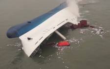 A screengrab taken from a CNN video showing the Sewol ferry that sank in 2014, killing 304 people.