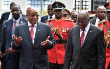 President Jacob Zuma is welcomed by President of the United Republic of Tanzania, His Excellency John Pemba Magufuli at the State House Magogoni. Picture: GCIS