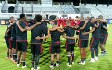 Orlando Pirates players have a moment of prayer after their training session in Tunisia for their Caf Confederation cup. Picture: Facebook.