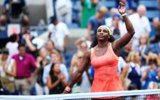 FILE: Serena Williams of the United States reacts after defeating Kiki Bertens of the Netherlands during their Womens Singles Second Round match on Day Three of the 2015 US Open at the USTA Billie Jean King National Tennis Center on 2 September 2015. Picture: AFP.