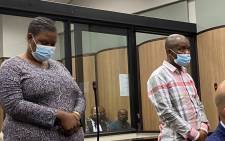 ANC Ethekwini Ward 54 Councillor Themba Mnguni and his co-accused Nomthandazo Mbeje who are linked with the murders of three ANC members who were shot and killed in Inanda, north of Durban last year, are back in court for a bail application. Picture: Nhlanhla Mabaso/ EWN.