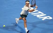Roger Federer in action at the Qatar Action on 11 March 2021. Picture: @atptour/Twitter