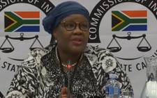 A screengrab of Vytjie Mentor appearing at the Zondo Commission on 11 February 2019.