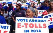 Members of the Democratic Alliance march against the implementation of the controversial e-tolling project. Picture: Sebabatso Mosamo/EWN.