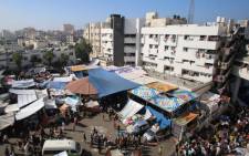 An aerial view shows the compound of Al-Shifa hospital in Gaza City on 7 November 2023, amid the ongoing battles between Israel and the Palestinian group Hamas. Picture: Bashar TALEB / AFP