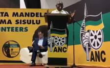 The ANC's Danny Jordaan (seated) and party leader Cyril Ramaphosa hit the campaign trail in Soweto on  15 March 2019. Picture: @MYANC/Twitter