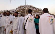 Syrian pilgrims gather at Mount Arafat, also known as Jabal al-Rahma (Mount of Mercy), southeast of the Saudi holy city of Mecca, as the climax of the Hajj pilgrimage approaches on 10 August 2019. Picture: AFP